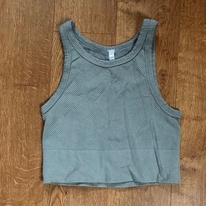 Nikibiki Sage Ribbed Cropped Stretchy Tank Top OS fits like S/M